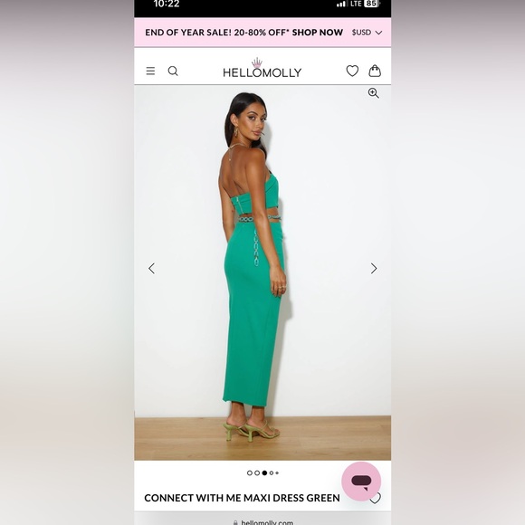 Never worn beautiful green unique hello molly dress - Picture 2 of 5